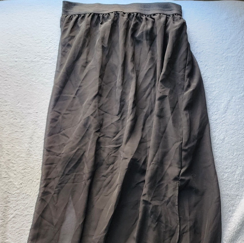 H&M Divided Sheer Black Skirt Elastic Waist Size 0